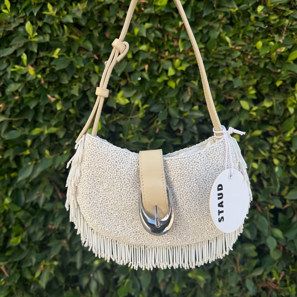 STAUD Alana Beaded Shoulder Bag